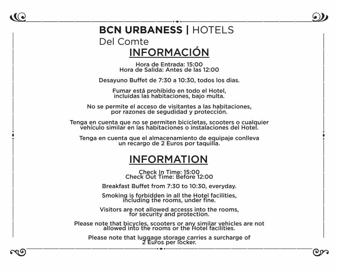 Bcn Urbaness Hotels Del Comte Barcelona Exterior photo